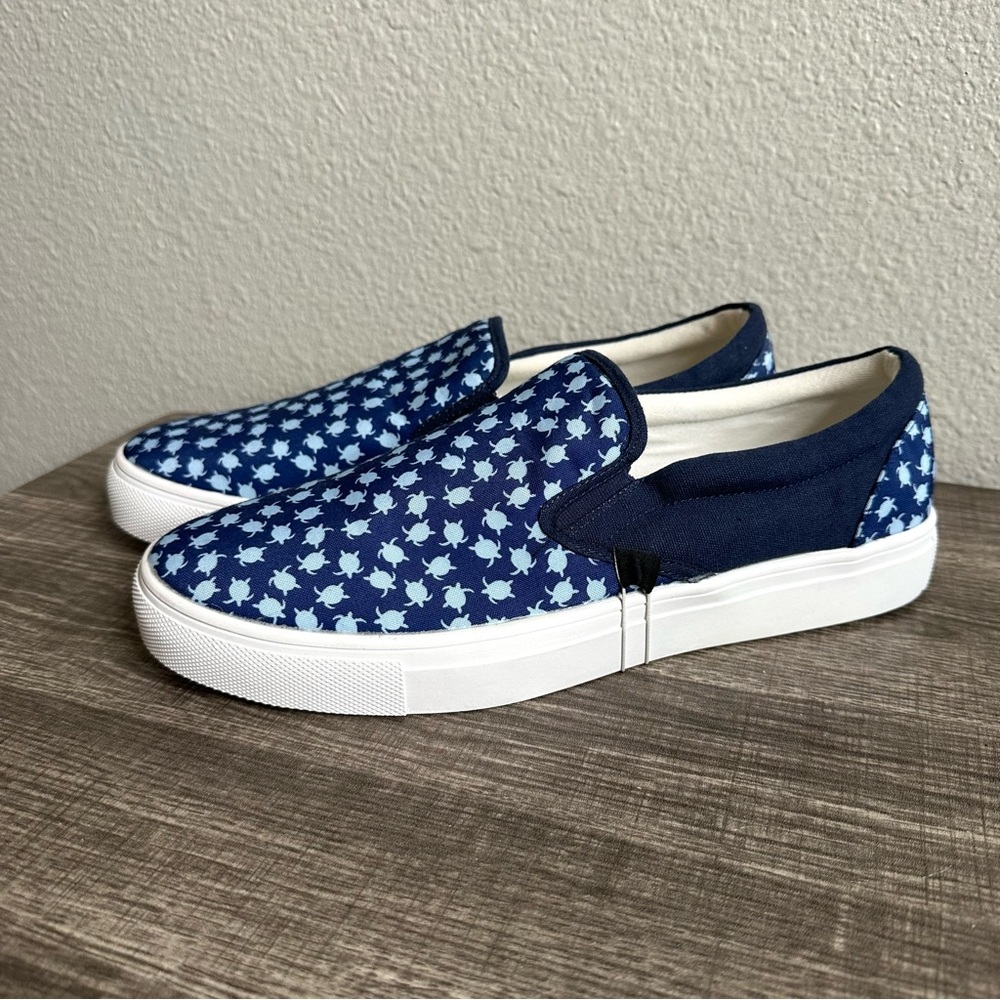 NWT Nick Graham Slip On Shoes Sea Turtles Terry Tortoise Blue White Men’s Size 9